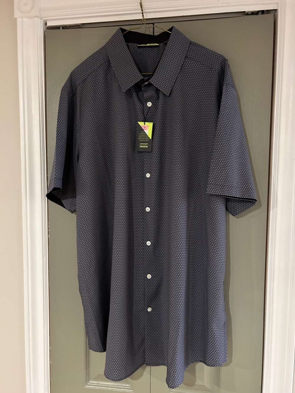 Murano Navy Microdot Short Sleeve Button-Down Shirt